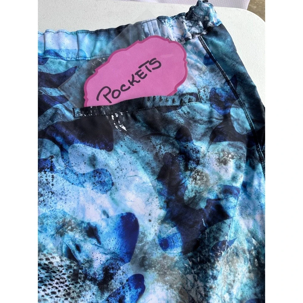 Reel‎ Legend Board Shorts Mens XL Blue White Swim Trunks Pockets Adjustable Surf